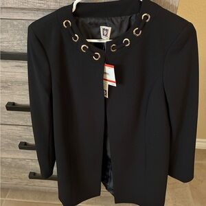 Anne Klein Black Blazer with Gold Eyelets